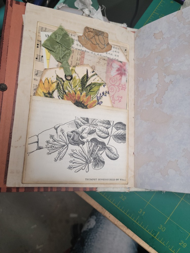 Floral Handmade Junk Journal Include Several Vintage Items