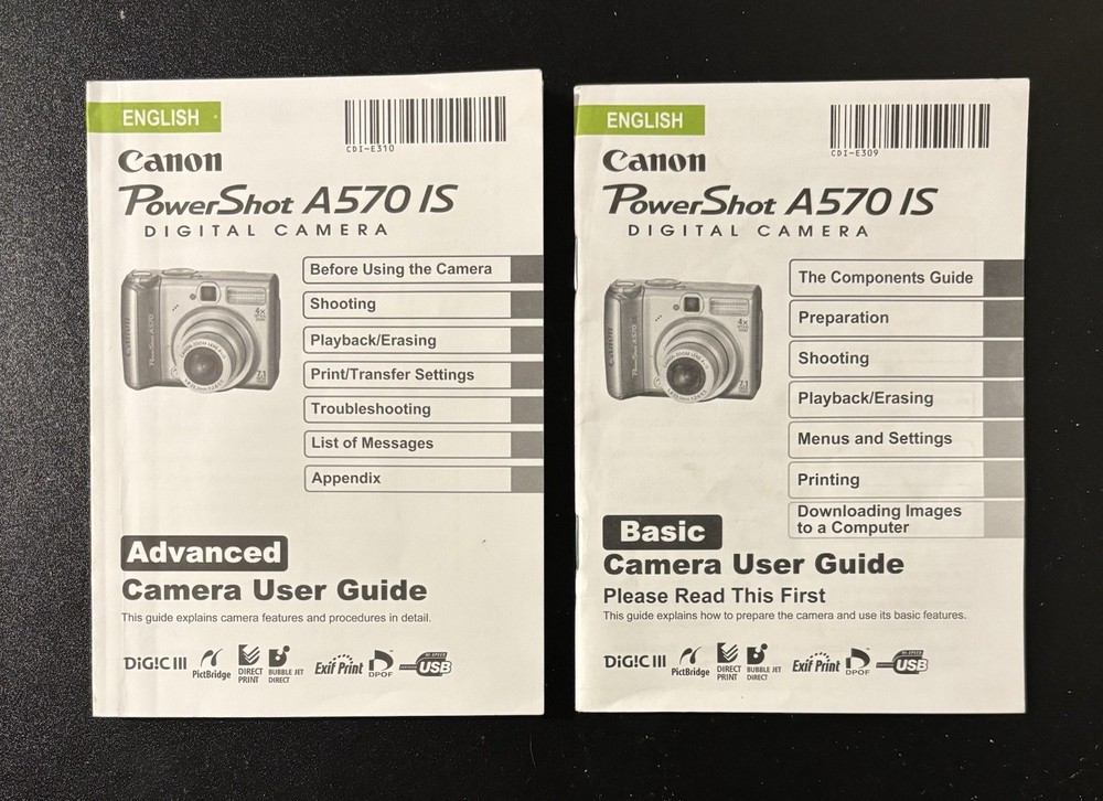 Canon PowerShot A5710 IS Manuals Camera User Guides Basic Advanced English