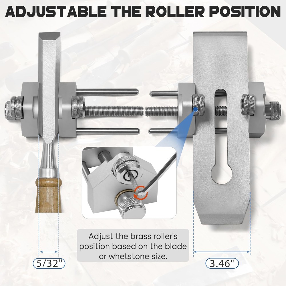 Chisel Sharpening Jig, Precise Honing Guide System with Adjustable Angle Gauge a