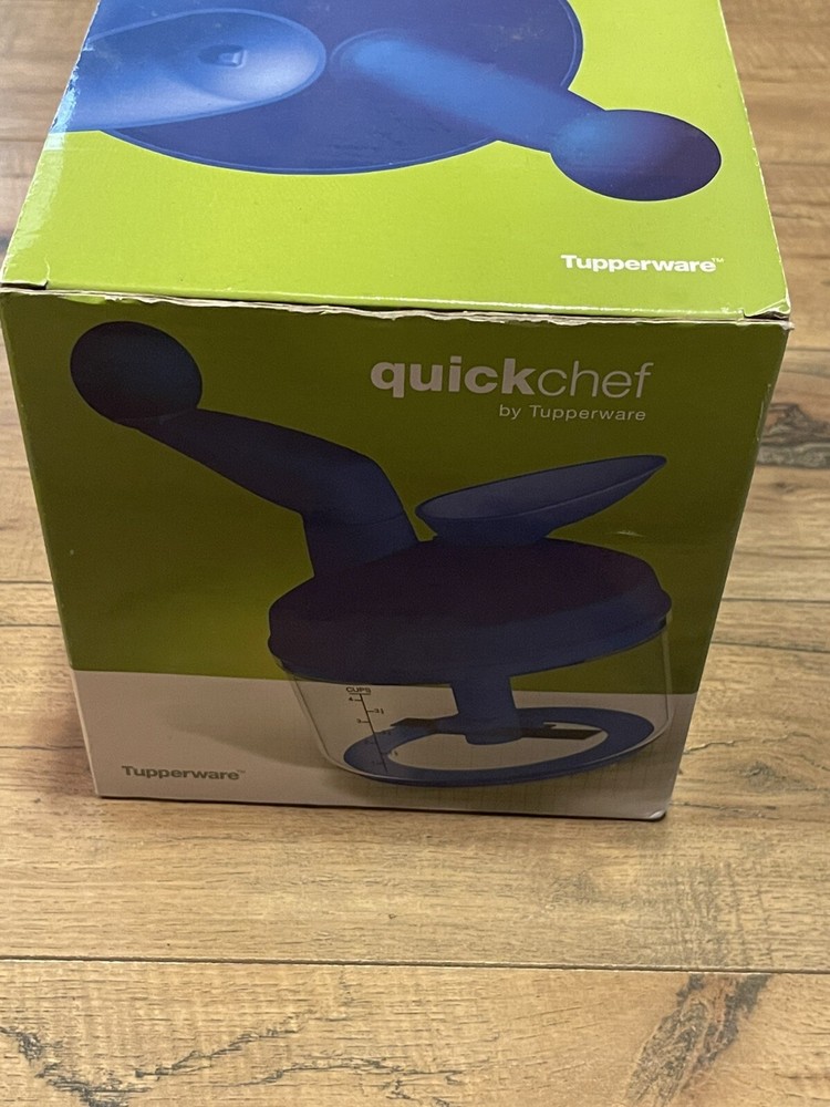 Quick Chef by Tupperware BLUE Manual Food Processor w/ Accessories - Open Box