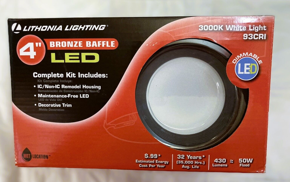 Lithonia Lighting 4" Baffle Dimmable LED Light - Complete Kit