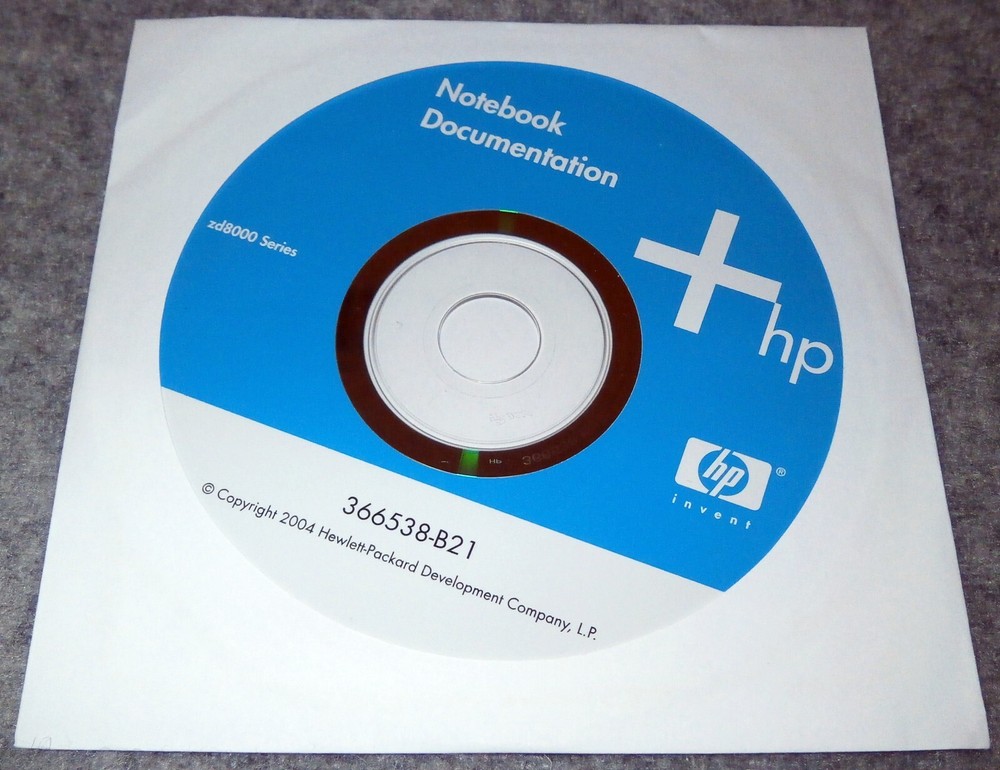 2004 HP Notebook Documentation Disc | NEW & UNUSED | Series zd8000