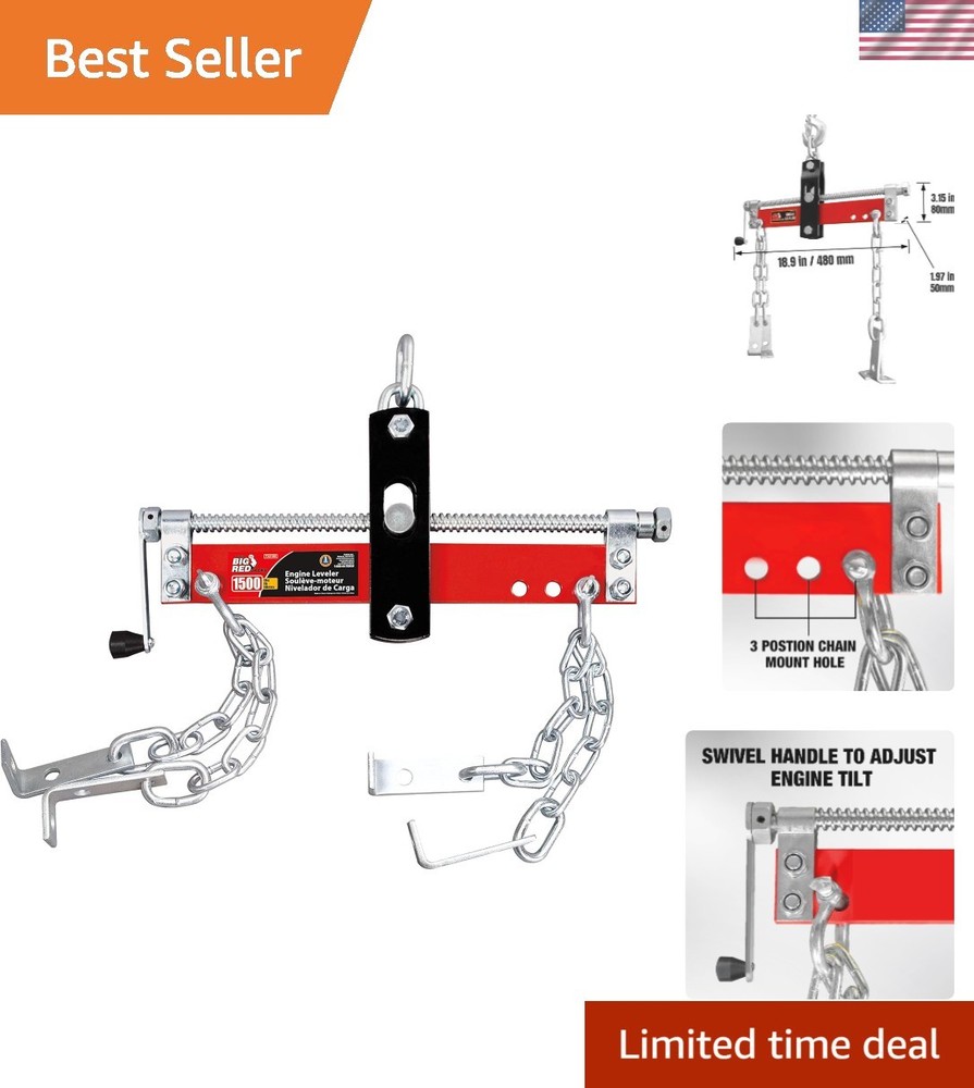 Efficient Engine Hoist Leveler - 1,500 lb Capacity with Adjustable Features