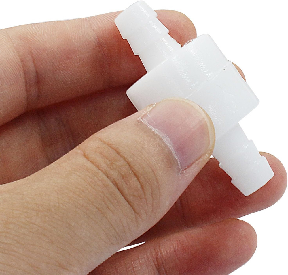 5/16" One Way Inline Check Valve 2 Pcs, Non Return Ozone Resistance PVDF Plastic