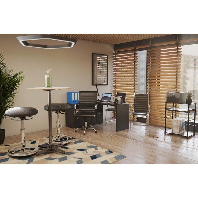 Compact Home Computer Desk W/ 3 Side Storage Shelves Keyboard Tray Office Study