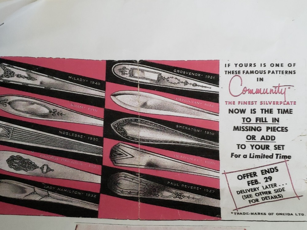 Vintage 35 pc Community Oneida Silver 1916 "Adam" Set - Silverplate Silverware