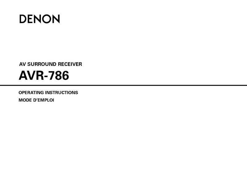 Denon AVR-786 AV Receiver Owners Manual