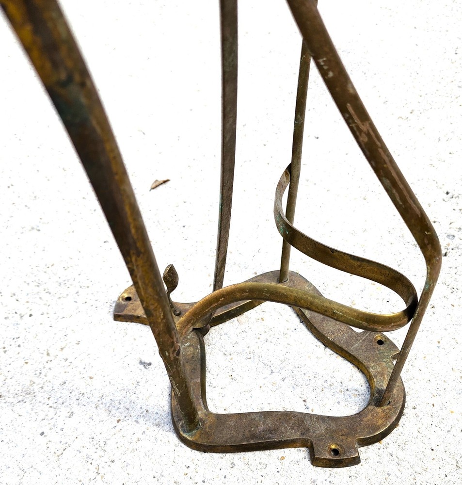 English Horse Saddle Wall Rack Solid Brass Vintage