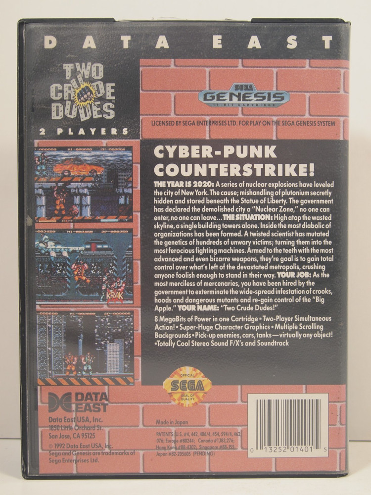 Two Crude Dudes Case (SEGA Genesis) Authentic BOX ONLY