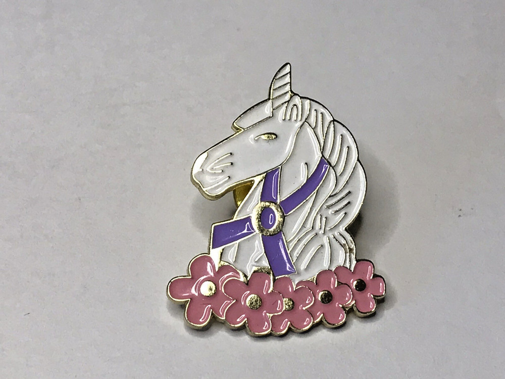 Unicorn Head Enamel Multi-Colored tack back pin   (C)