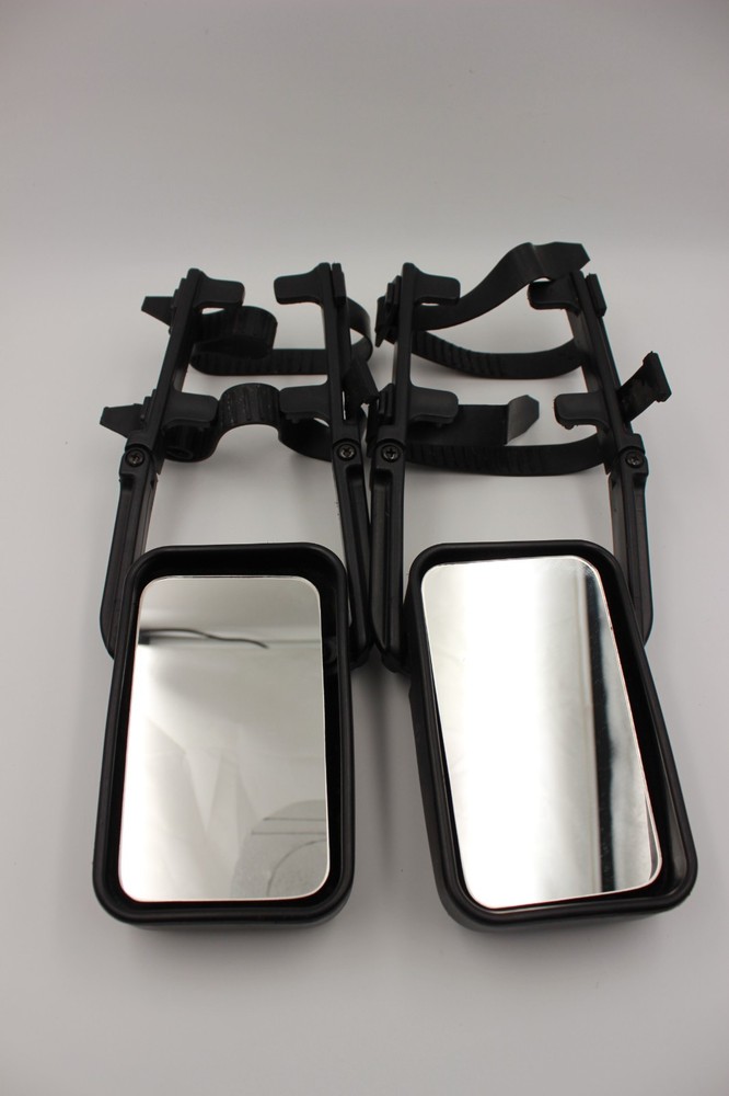 Universal Tow Mirrors – Clip-On, Adjustable, Rubber Strap Secured