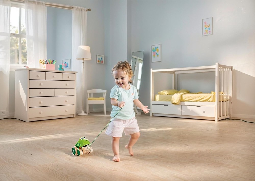 Frog Pull-Along Toy with Interactive Features | Encourages Crawling & Walking