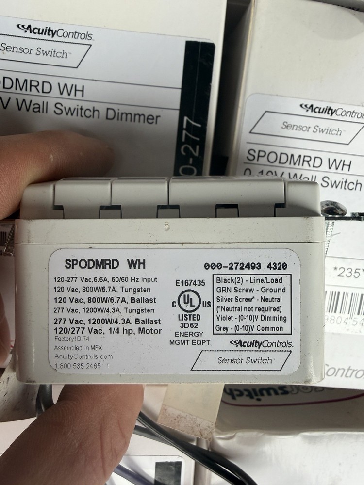 Sensor Switch SPODMRD WH 0-10V LED Dimmer Wall Switch Acuity Controls