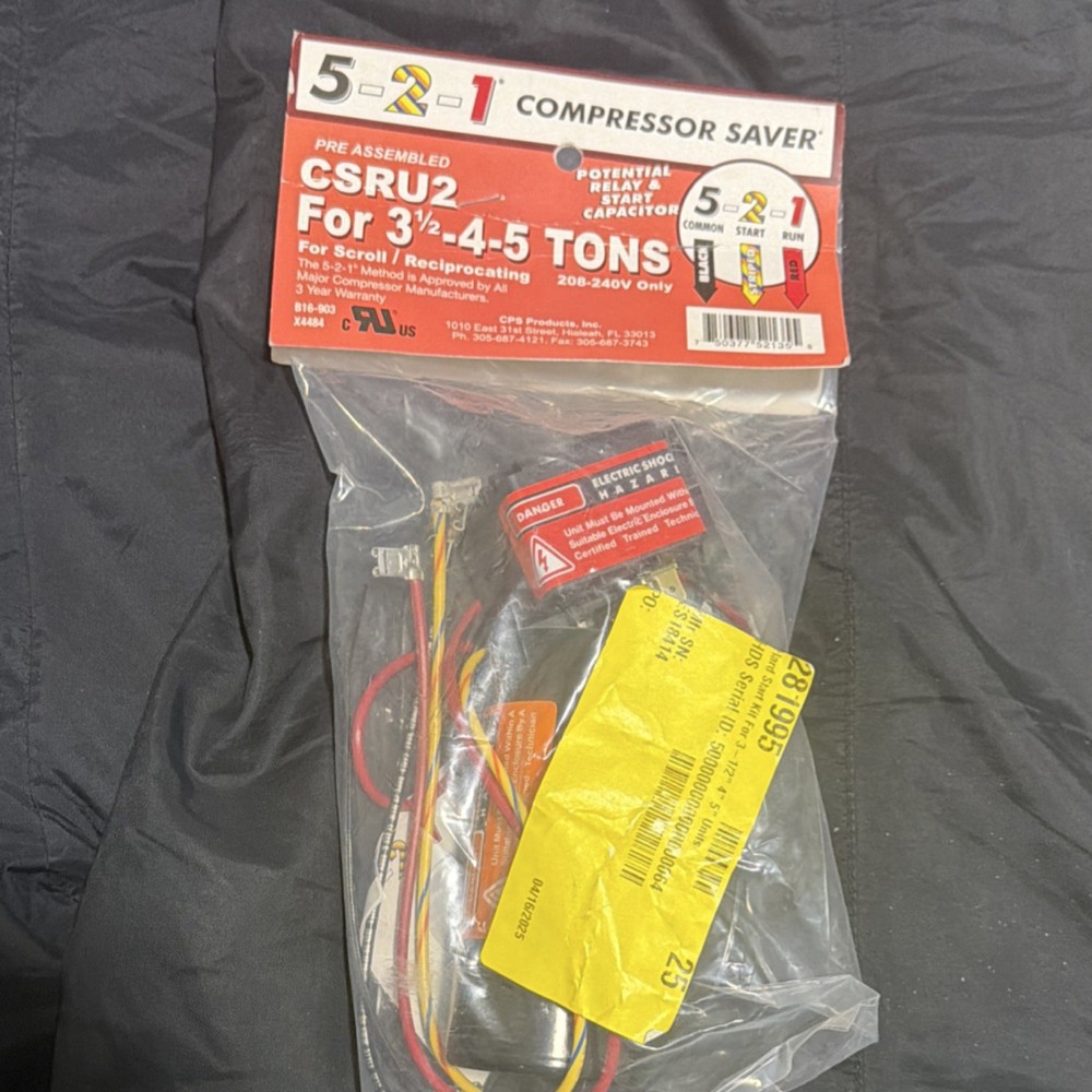 5-2-1 CSRU2 Potential Relay & Start Capacitor for 3.5-5 Ton HVAC Systems