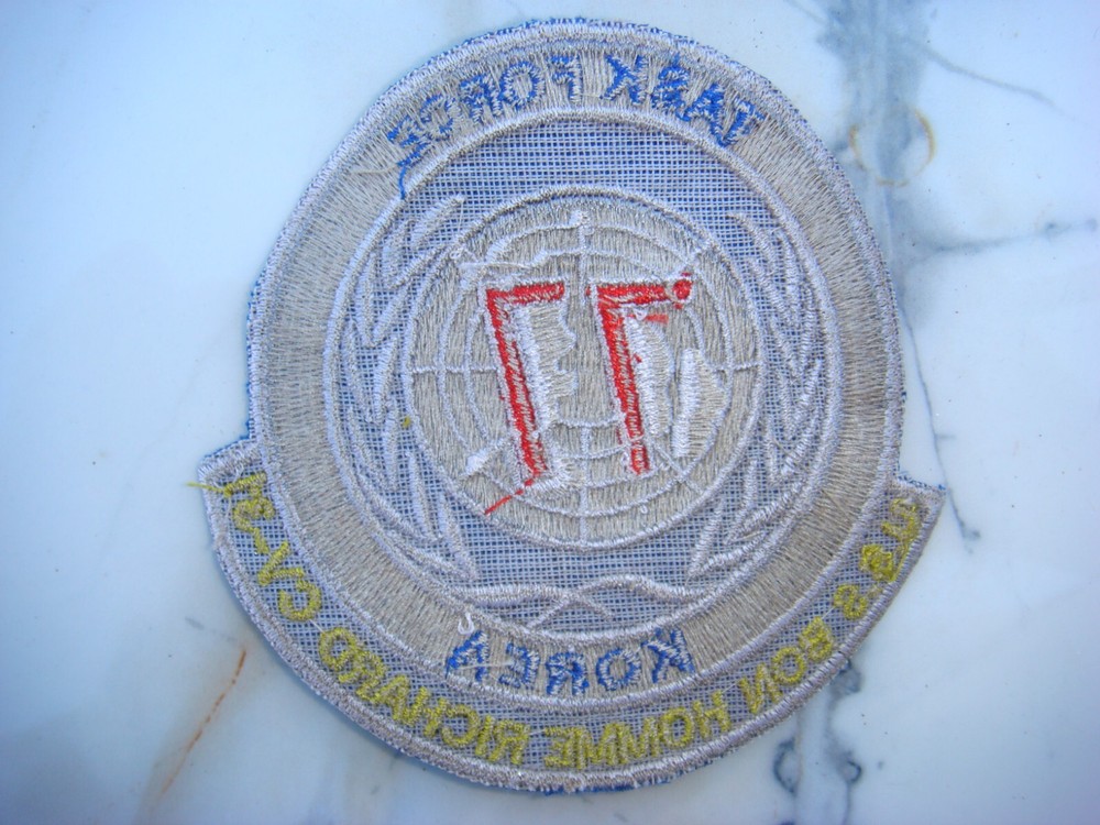 USS NAVY BONHOMME RICHARD 77 TASK FORCE CV-31 KOREAWAR PATCH