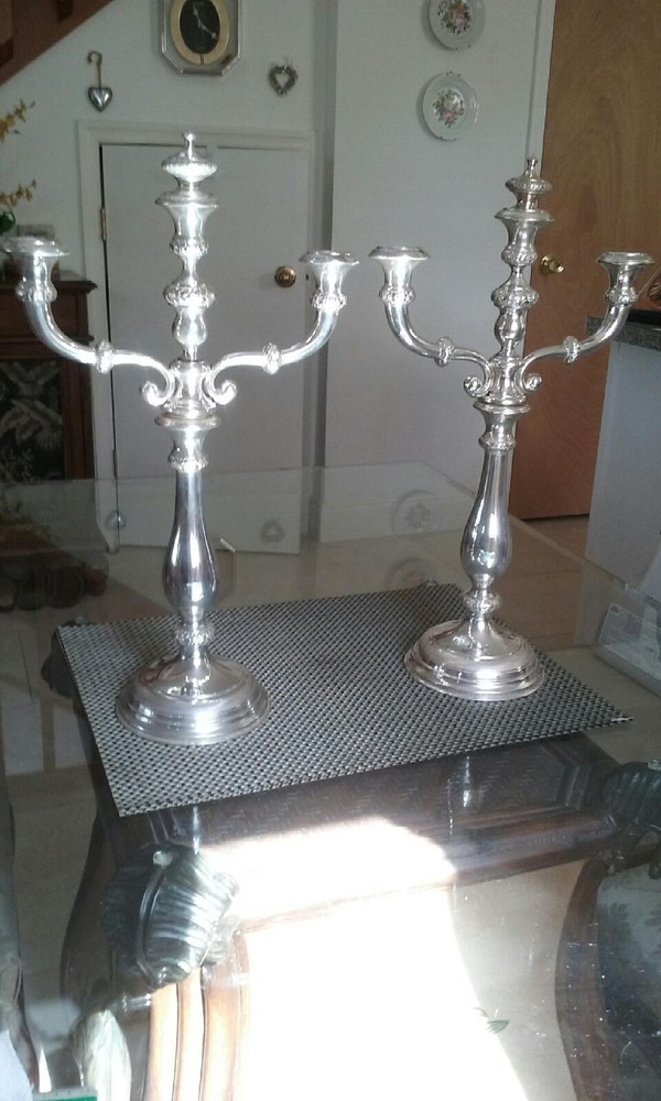 ANTIQUE STERLING SILVER CANDLESTICKS - VIENNA AUSTRIA