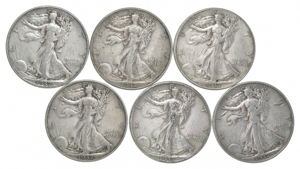 1937 XF Walking Liberty Half Dollar