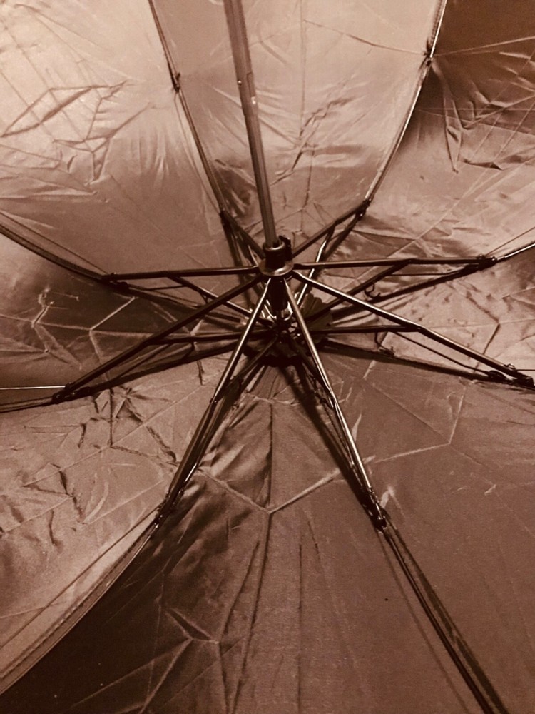 black polyester compact travel umbrella with cover, new