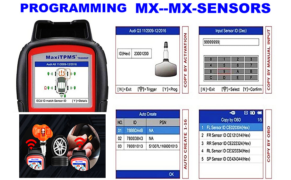 AutelMaxiTPMS TS508WF Programming/Relearn/Activation/Reseat/Diagnostic Tool Kit