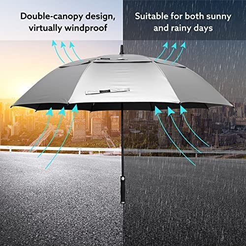Vented UV Golf/Beach Umbrella 68" Arc, Auto Open Extra Large Windproof Sun Shade