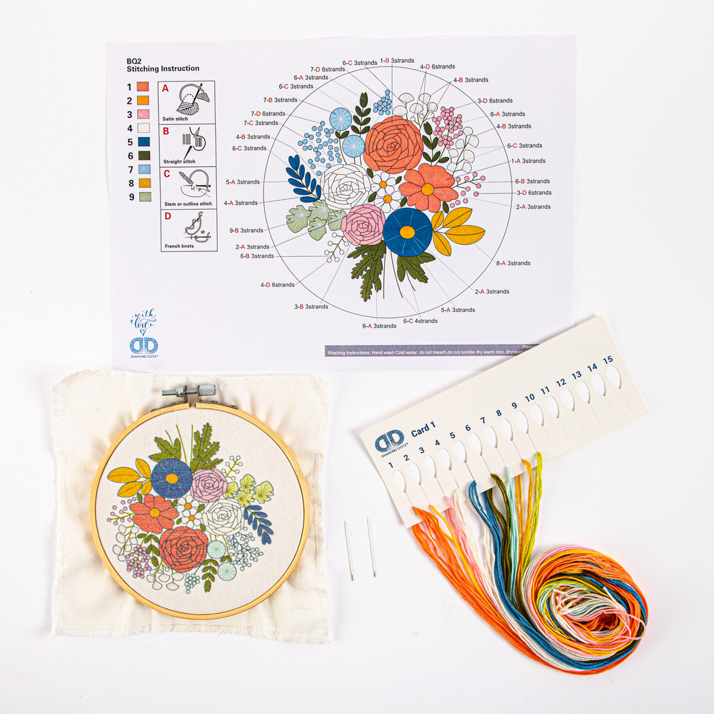 Diamond Dotz Embroidery Romantic Rose Bouquet