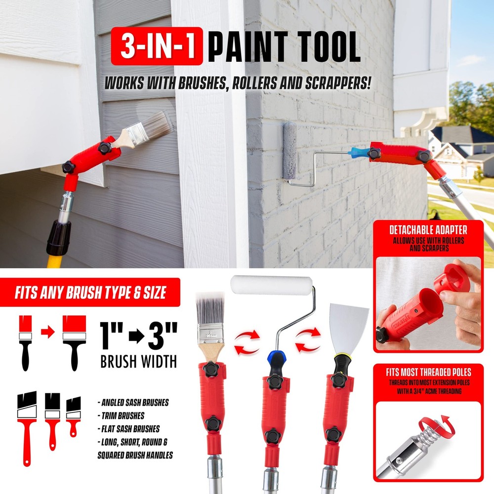 Multi-Angle Paint Brush Extender - High Ceiling Paint Edger Tool, Extension P...