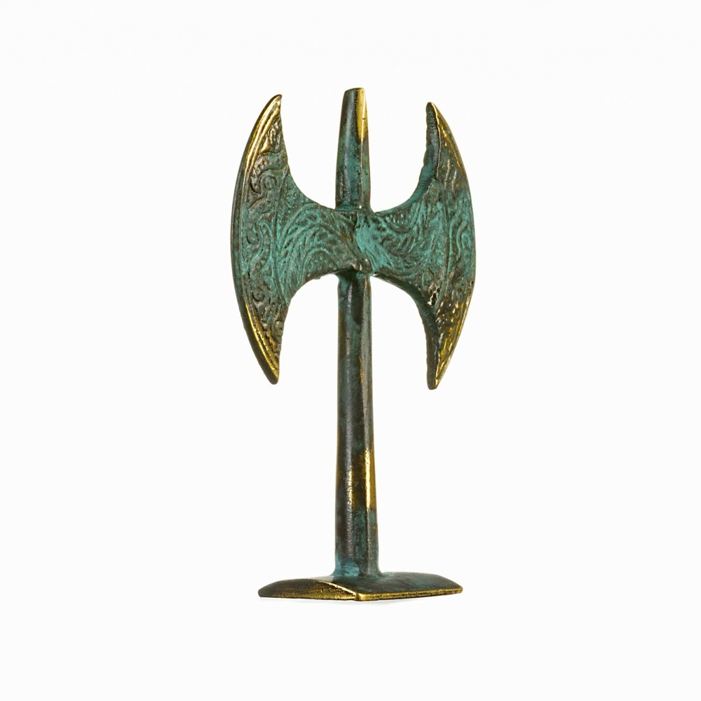 Minoan Double Axe Labrys Ancient Greece Solid Bronze 4.7"