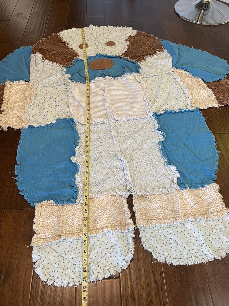 finished dog shaped rag quilt