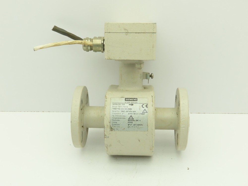 Siemens SITRANS FM MID 711/A Flowmeter Sensor 1" Flanged 150# PTFE Lined