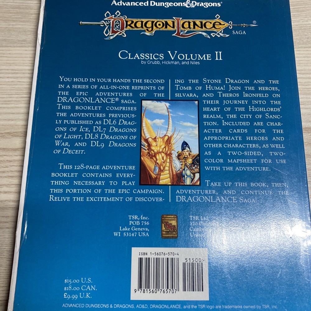 DLC2 Classic Volume 2 Dragonlance Dungeons And Dragons