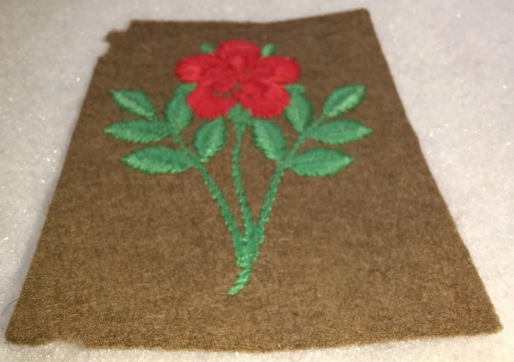Formation Patch - 55th (West Lancashire) Division Khaki Embroidered Patch, WW2