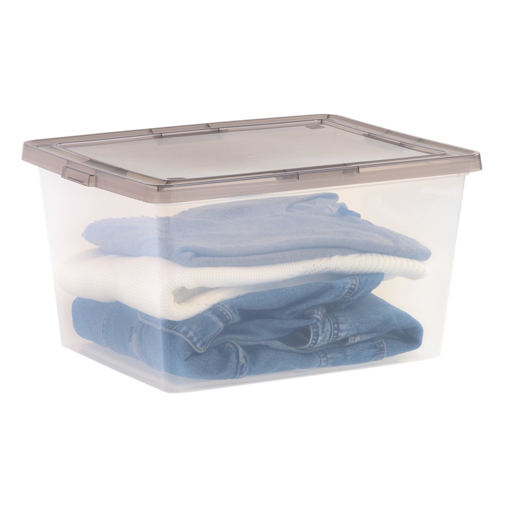 17 Qt. Plastic Storage Bins with Lids, Clear, Stackable Totes, Containers 8Pk