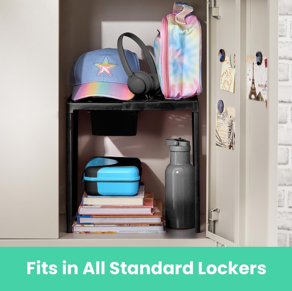 Adjust-A-Shelf Locker Shelf & Organizer, Extends to Fit Your Locker, Includes...