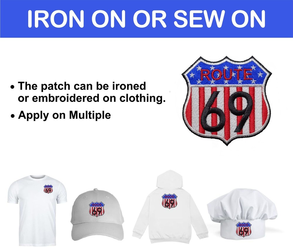 Route 69 Patch Rt.69 Patch Iron On Patch - Sew Patch - Embroidered Patch