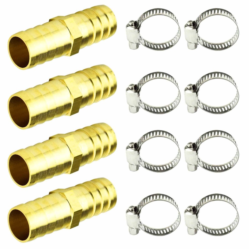 humyeam 4 Pack Garden 4 5/8 Brass Hose Repair Connectors, Bronze
