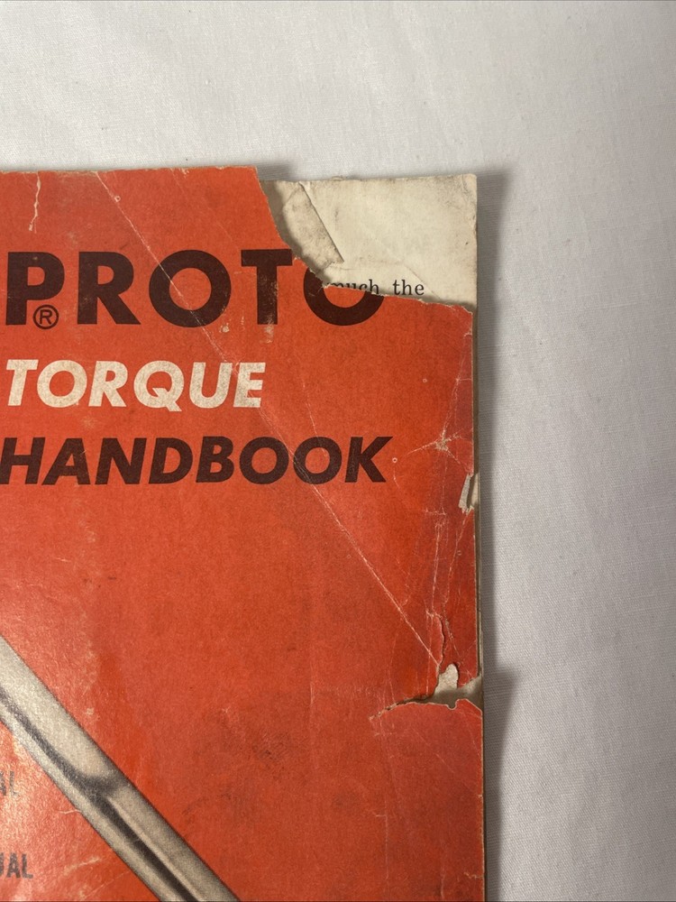 Proto Tool Torque Handbook Manual Specification Data 1966