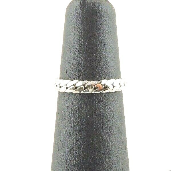 Size 4 Adjustable Sterling Silver Herringbone Toe - Midi Ring