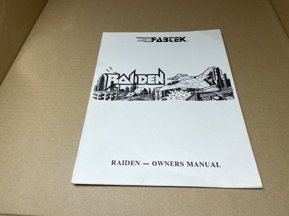 RAIDEN - Arcade Game Manual - FABTEK - OEM Original