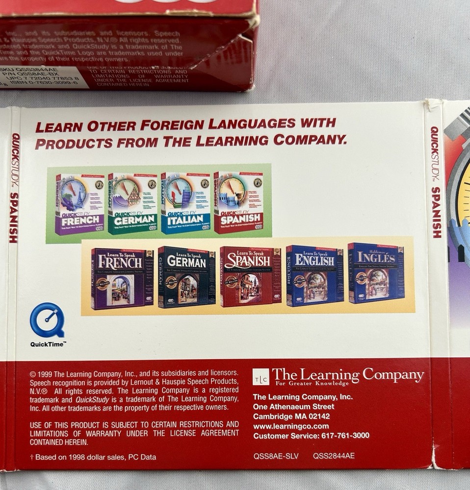 1998 Quick Study Conversational Spanish Learning Company Education 3-CD Set