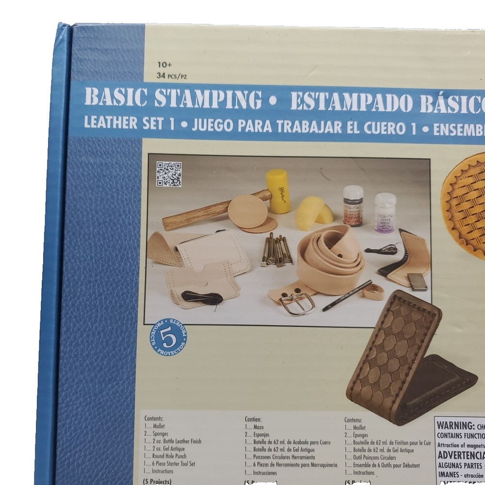 Tandy Basic Stamping Leather Set 1 ~ Includes 5 Leather Projects