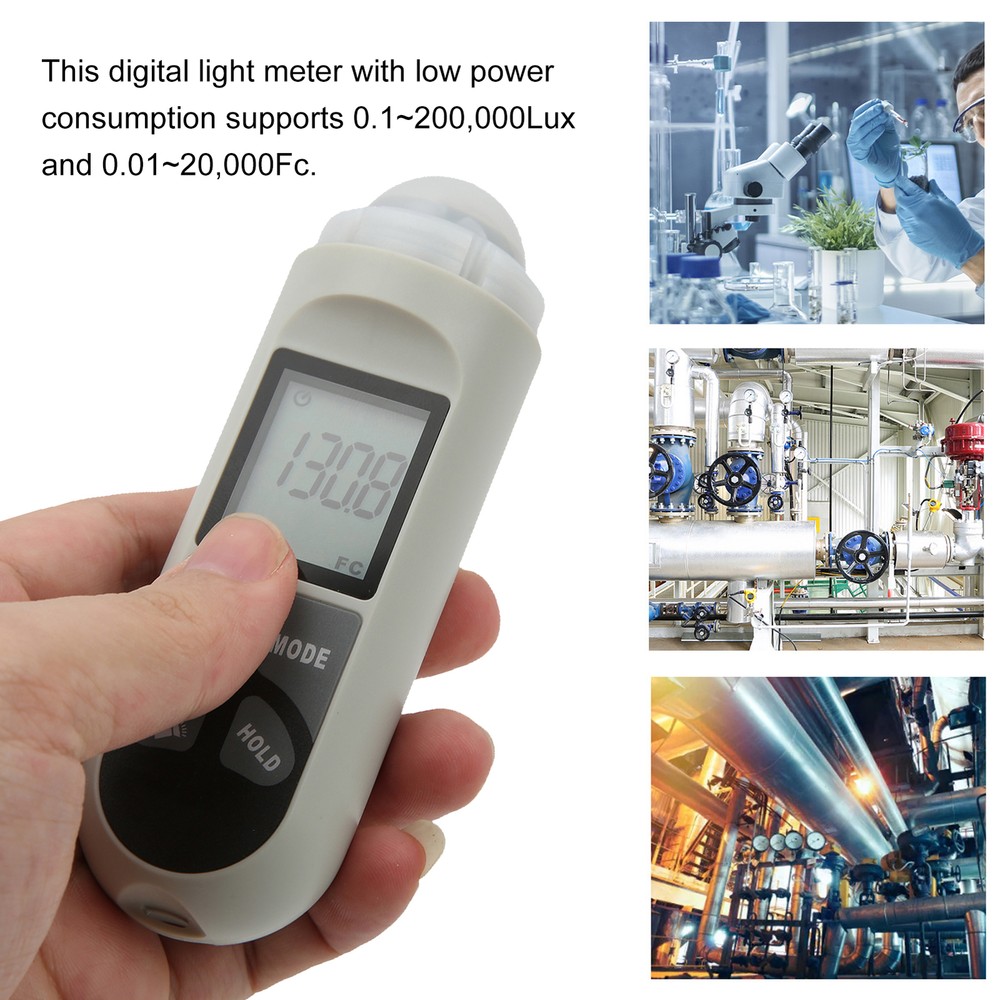 Light Meter Wide Range High Accuracy LCD Screen Backlit Display Easy Reading