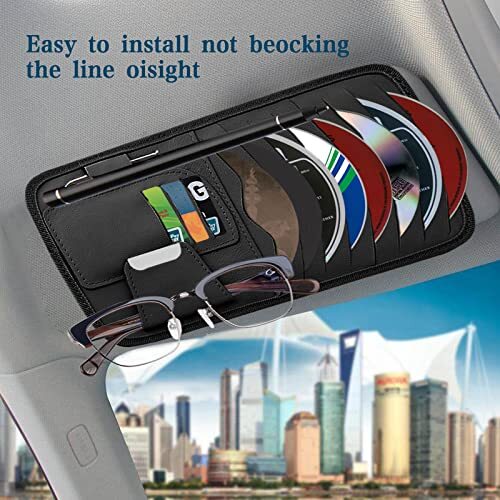 Car Sun Visor CD Case Holder Organizer Sunglass and Card Holders