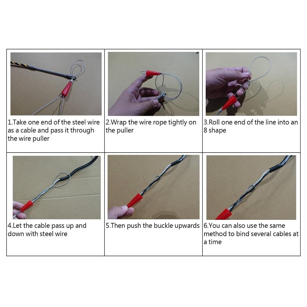 100FT Fish Tape Wire Puller, Polyester Threader with Leader Tip, 6mm Conduit