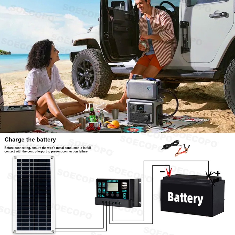 6000W 100A 110V Solar Panel Kit Complete Solar Power Generator Home Grid System