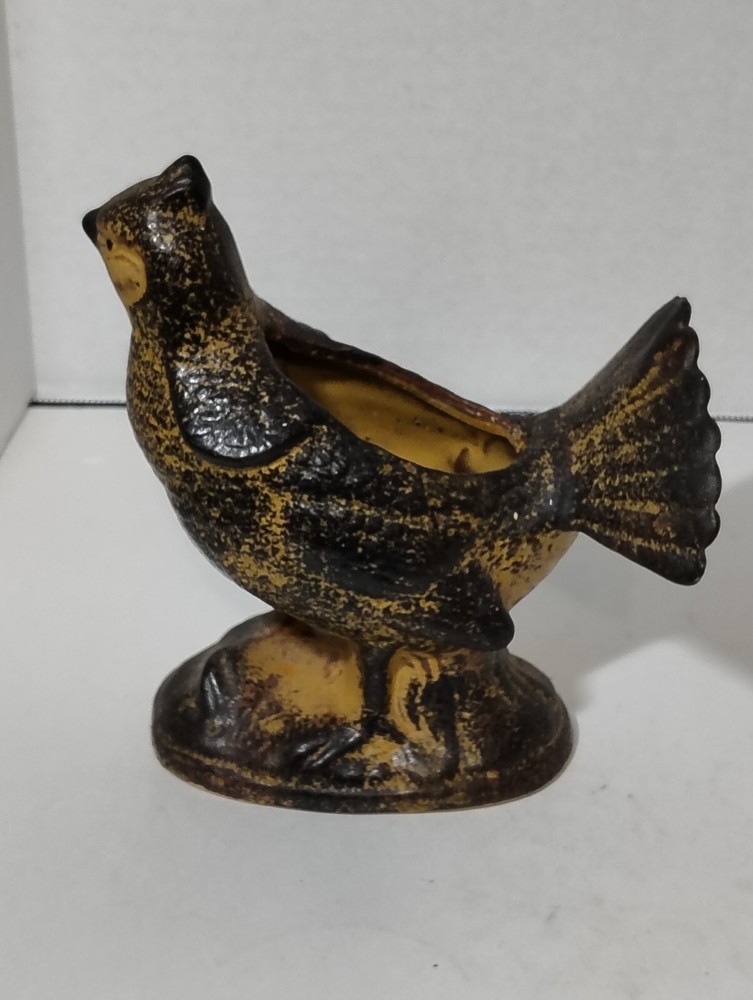 Ceramic Bird Planter Brown And Yellow