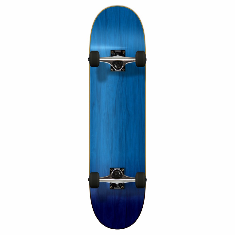 Yocaher Blank 7.75" Complete Skateboard - Stained Blue