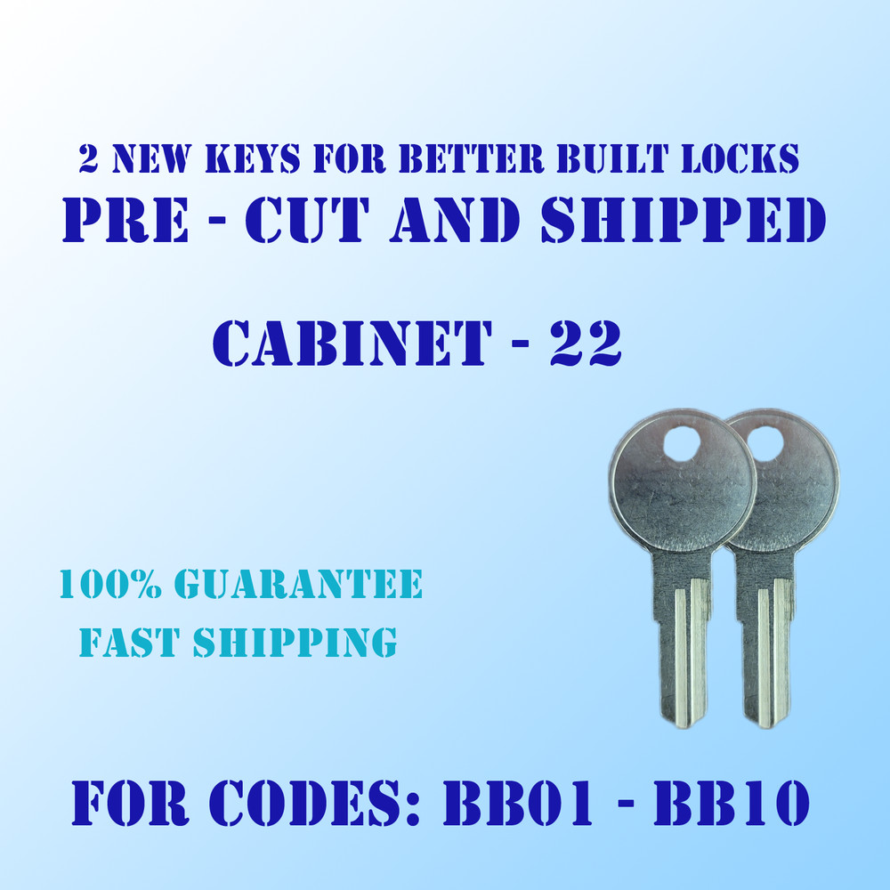 BB01-BB10. Pair of keys for Better Built Locks, Cut to your code. for BB01-BB10.