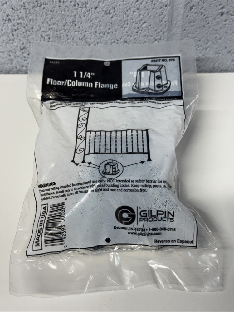 579 1-1/4BLK Floor PostFlange