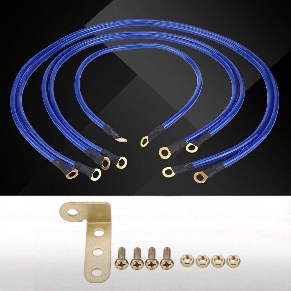 Universal 5-Point Auto Car Earth Cable System Ground Grounding Wire Kit