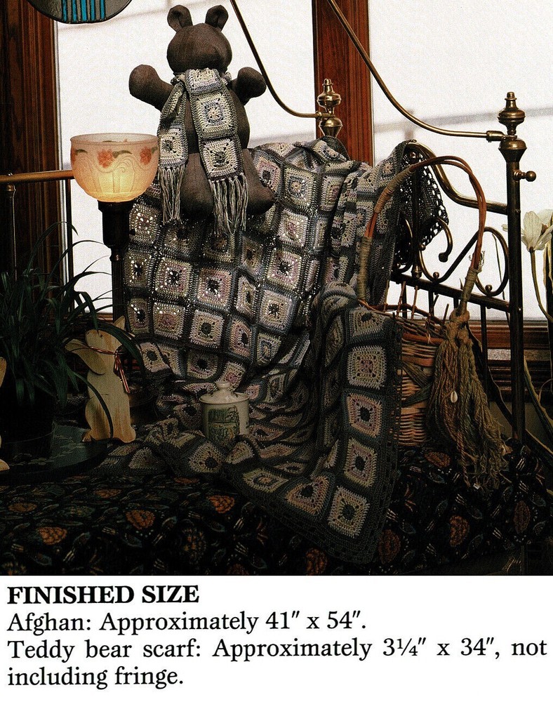 MOSAIC SQUARES AFGHAN/BLANKET CROCHET PATTERN ONLY - AH202